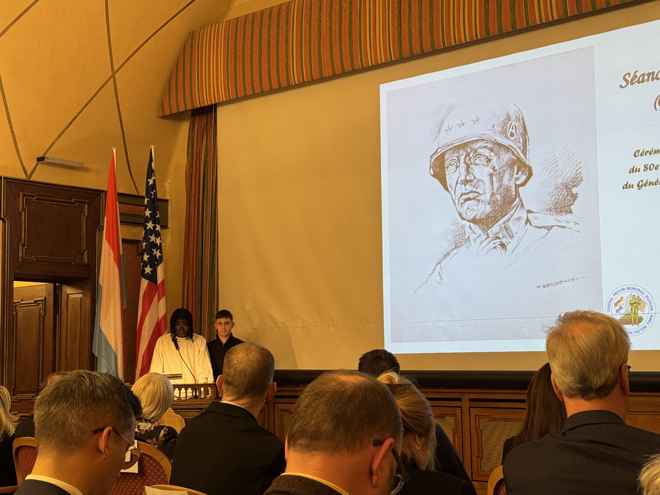 Eis Schüler op der Gedenkfeier vum General Patton